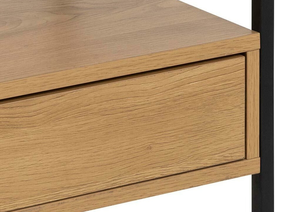 Noćni ormarić Norsica 695 (Crna + Divlji hrast)