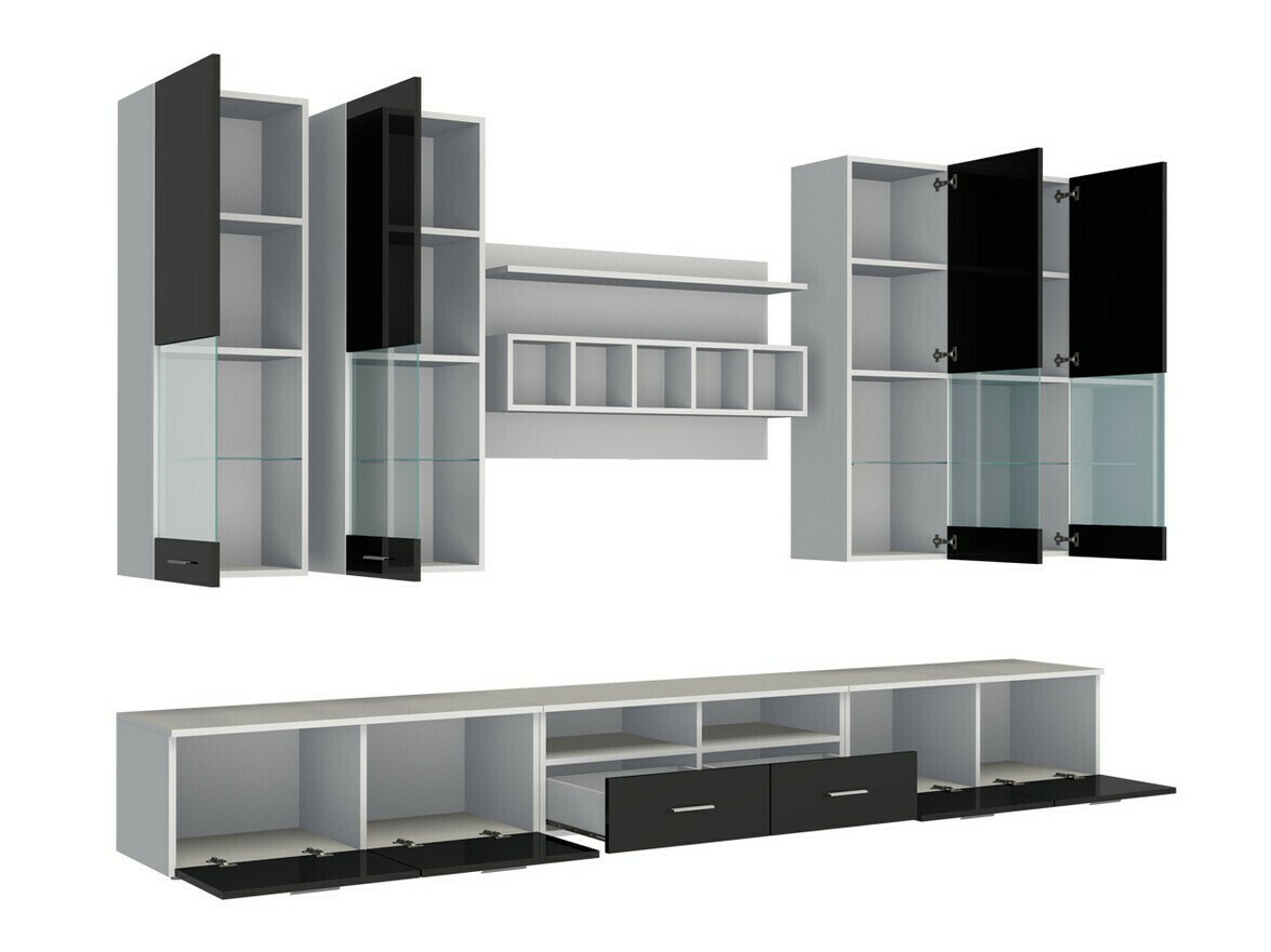 Set za dnevni boravak Caelum (Bijela + Sjajno bijela)