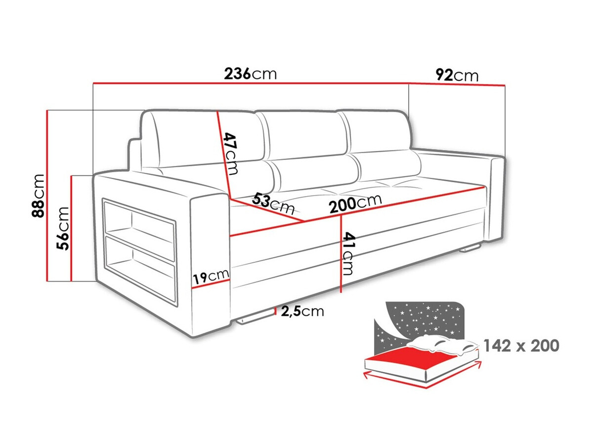 Kauč na razvlačenje Decatur 100 (Forever 63 + Forever 60)