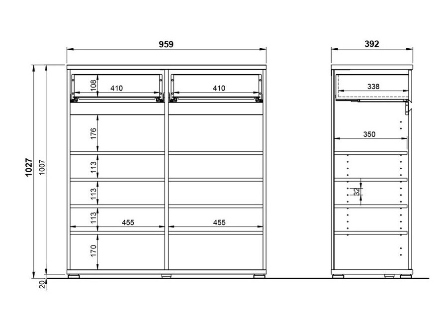 Komoda Elitivi 100 (Antracit + Navarra hrast)