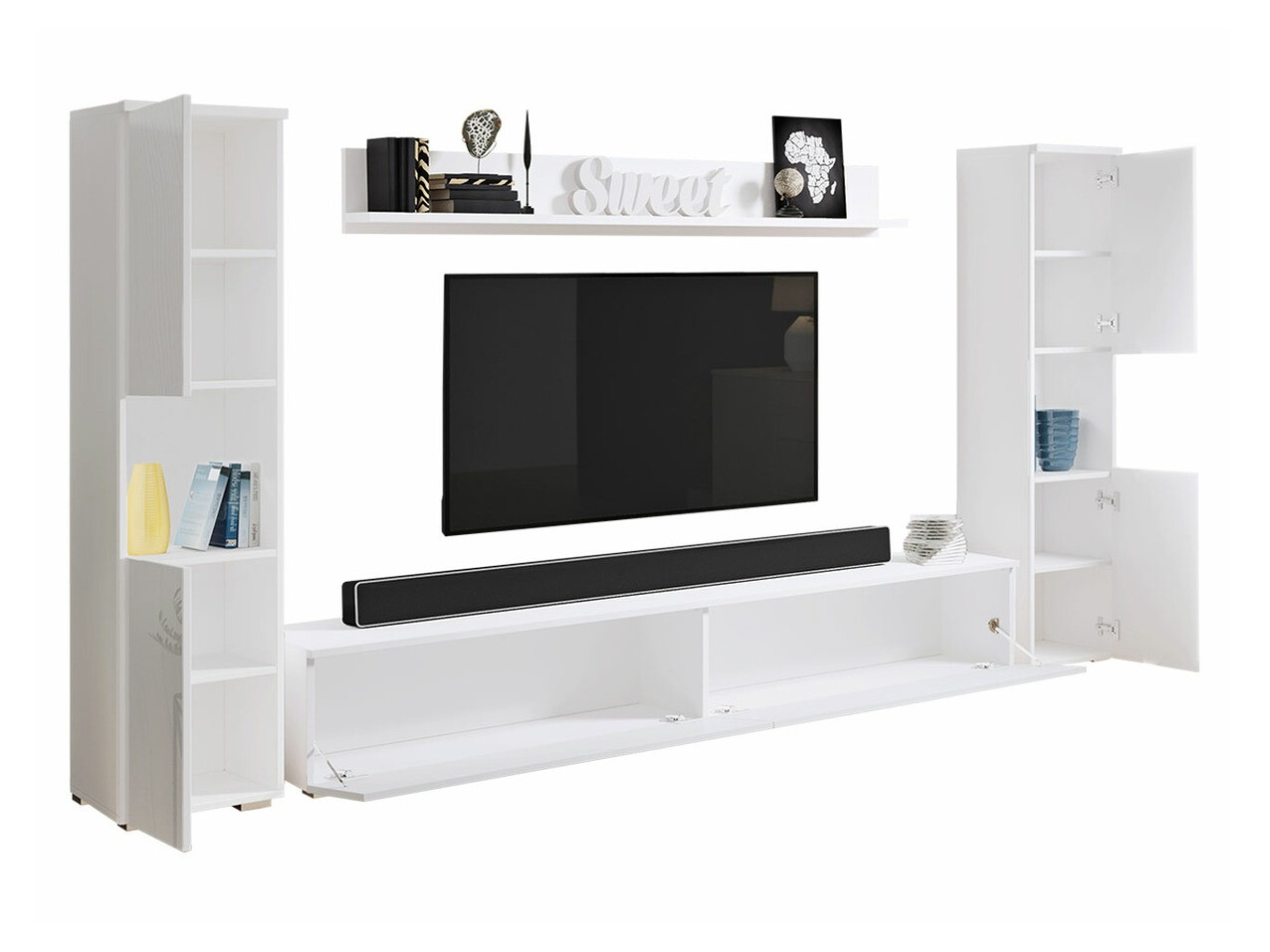 Set za dnevni boravak Sarasota 131 (Hrast Wotan + Sjajno bijela)