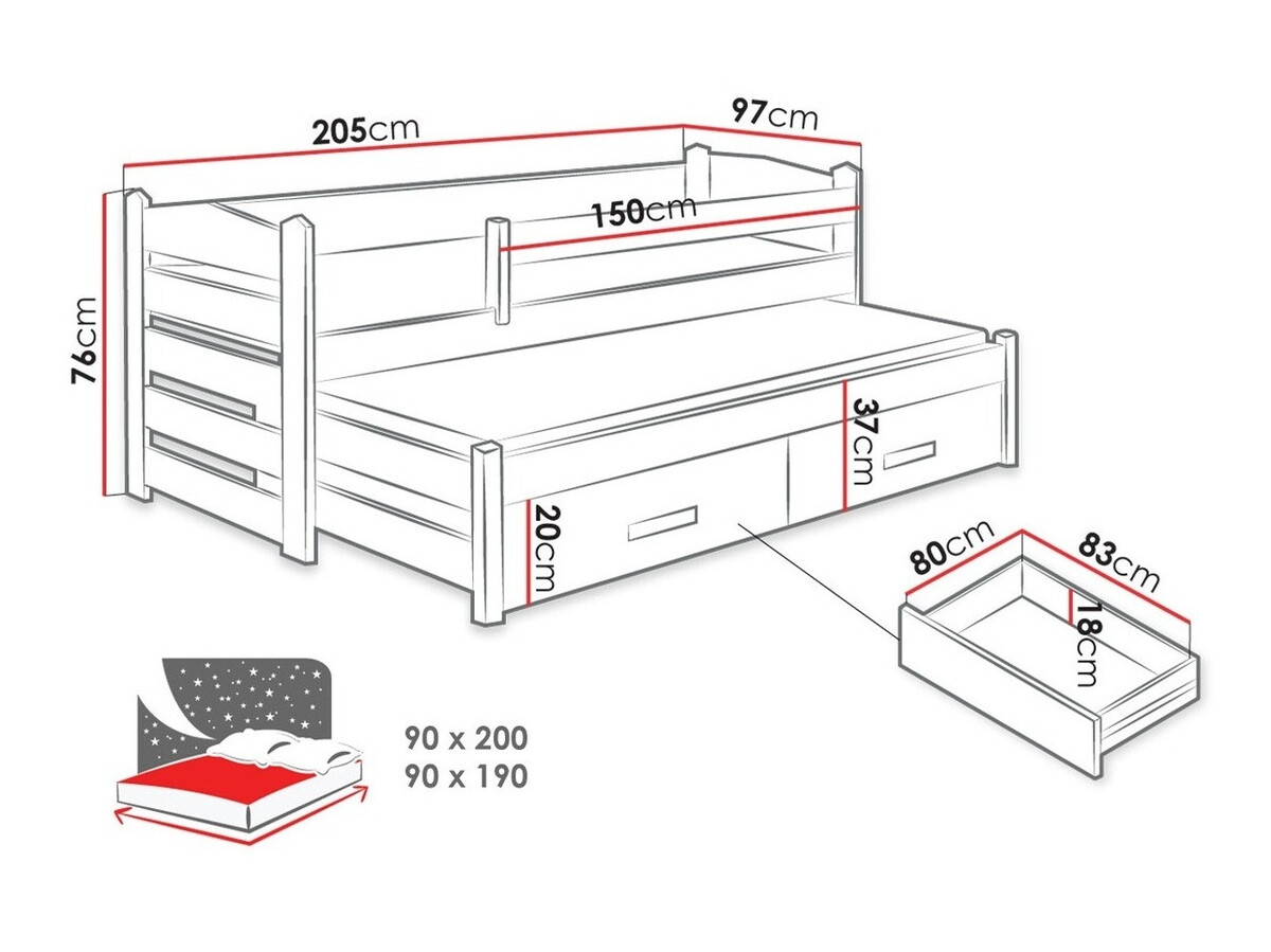 Krevet Henderson 140 (Bijela + Hrast Artisan)