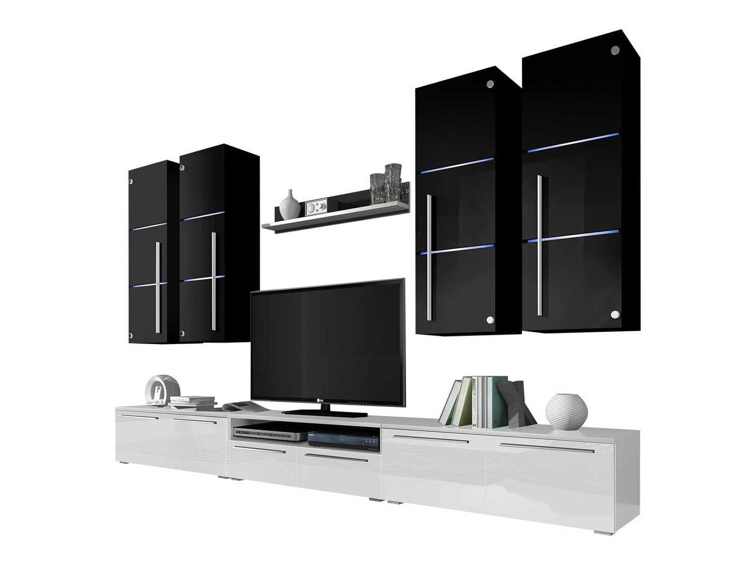 Set za dnevni boravak Flos (Bijela + Sjajno bijela)