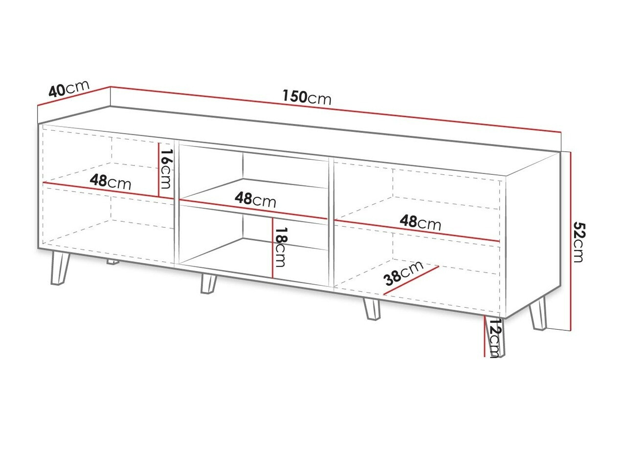 TV stol Dicto (Bijela + Crna)