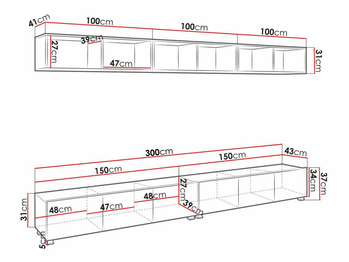 Set za dnevni boravak Tivdalu 153 (Crna + Sjajno crna + Hrast Artisan)