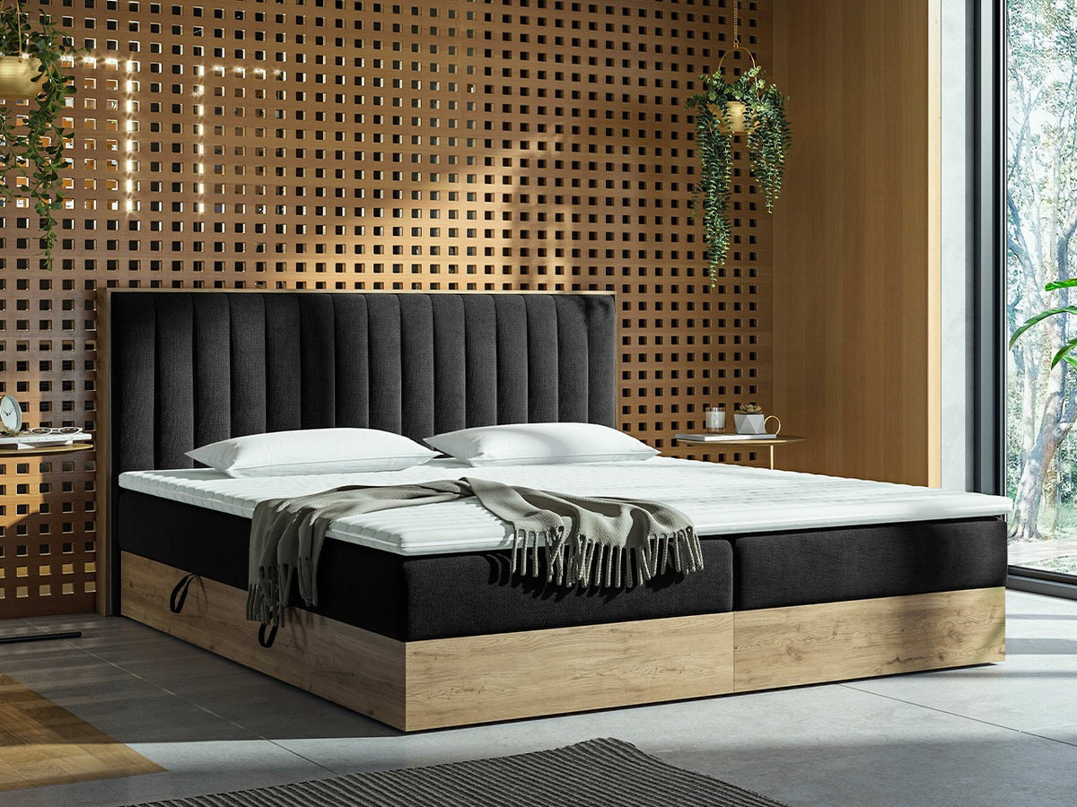 Boxspring krevet ComfiDream 166 (Zlatni hrast + Soro 100)
