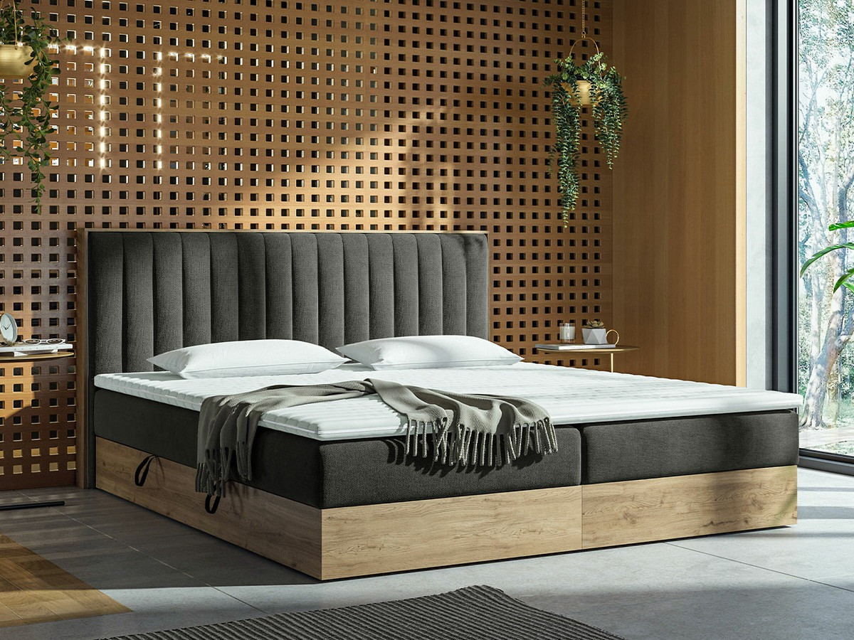 Boxspring krevet ComfiDream 166 (Zlatni hrast + Soro 24)