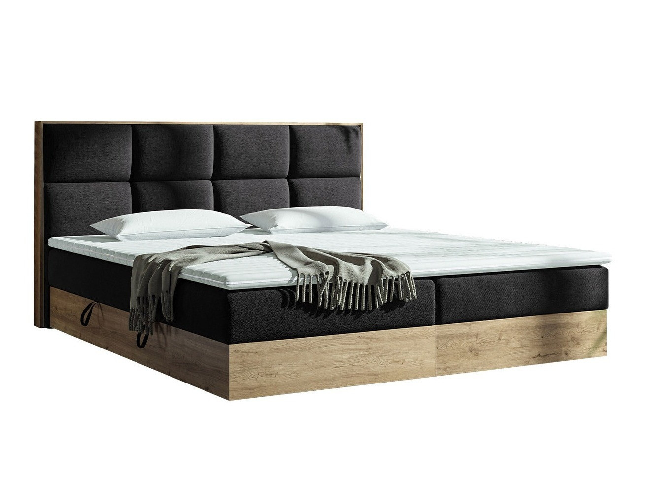 Boxspring krevet ComfiDream Miraena (Zlatni hrast + Soro 100)