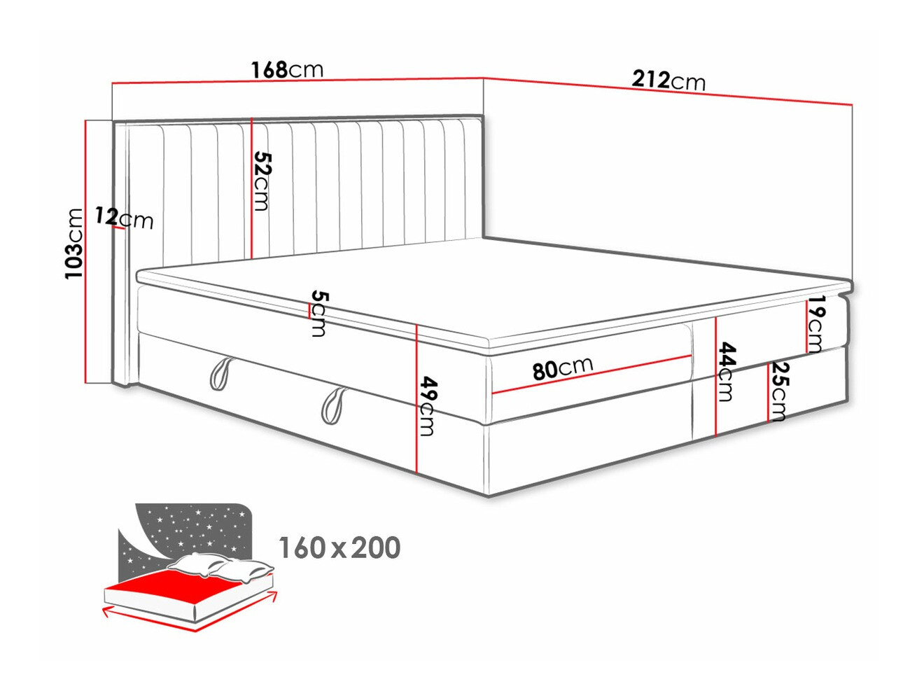 Boxspring krevet ComfiDream Odelra (Zlatni hrast + Soro 21)