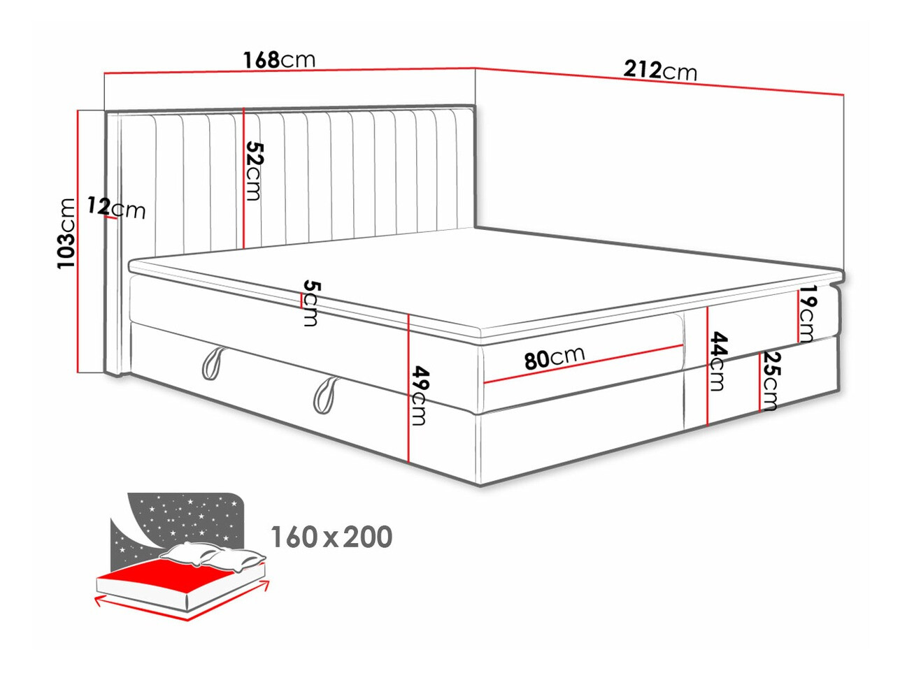 Boxspring krevet ComfiDream Odelra (Zlatni hrast + Soro 24)