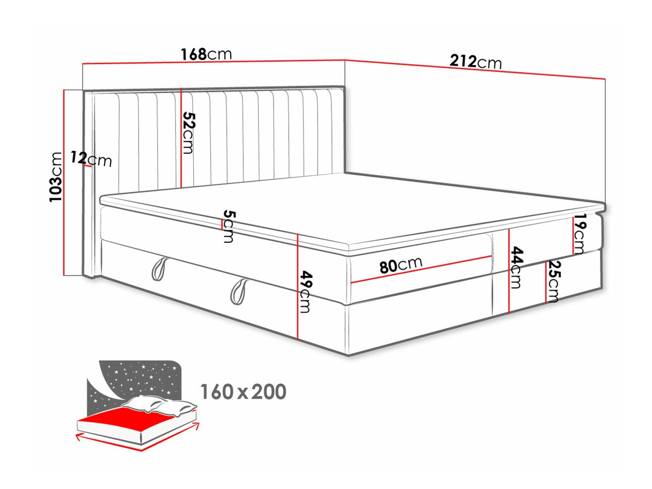Boxspring krevet ComfiDream Odelra (Zlatni hrast + Soro 90)