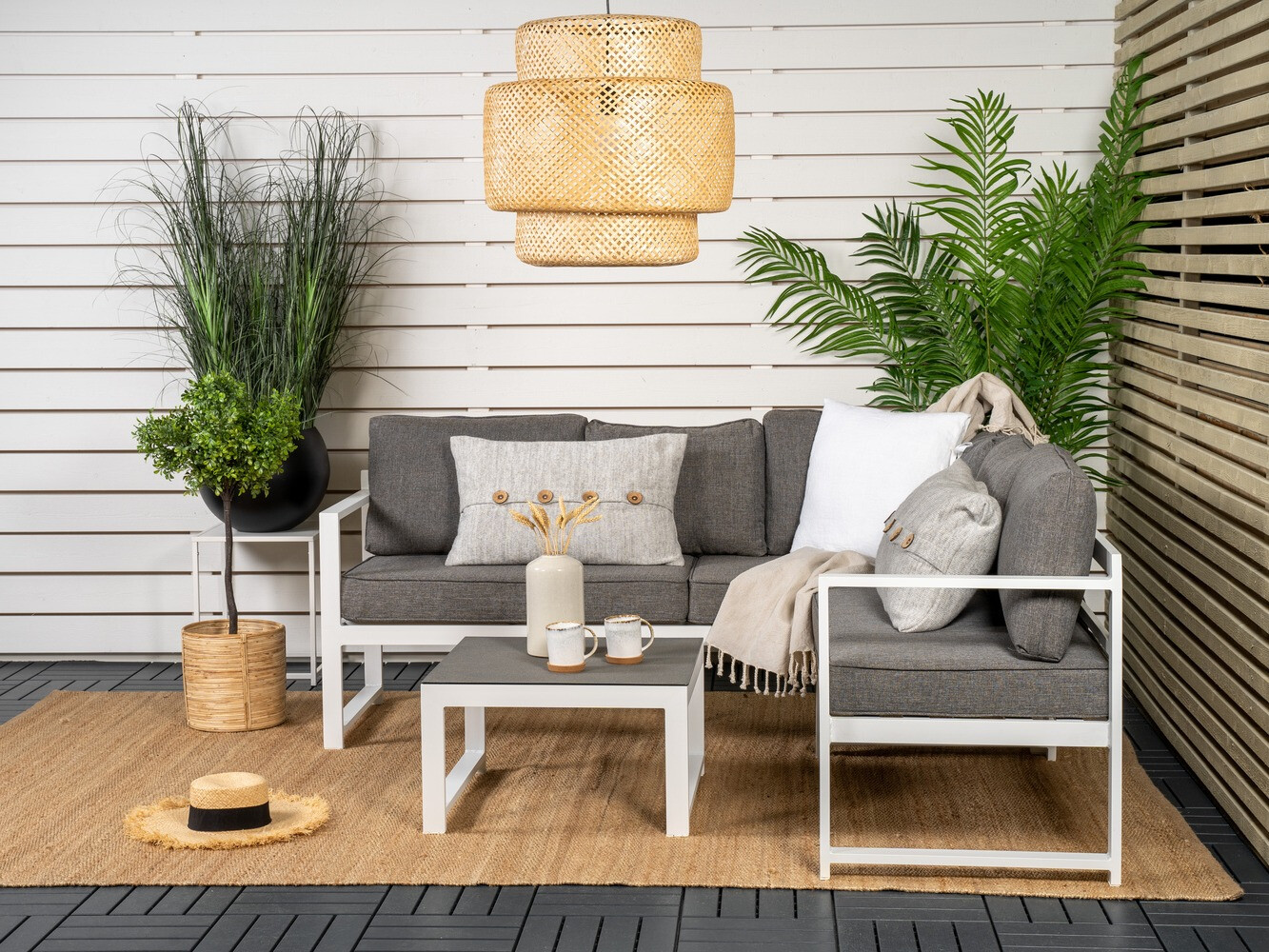 Set vrtnog namještaja Dallas 773 (Bijela + Siva)