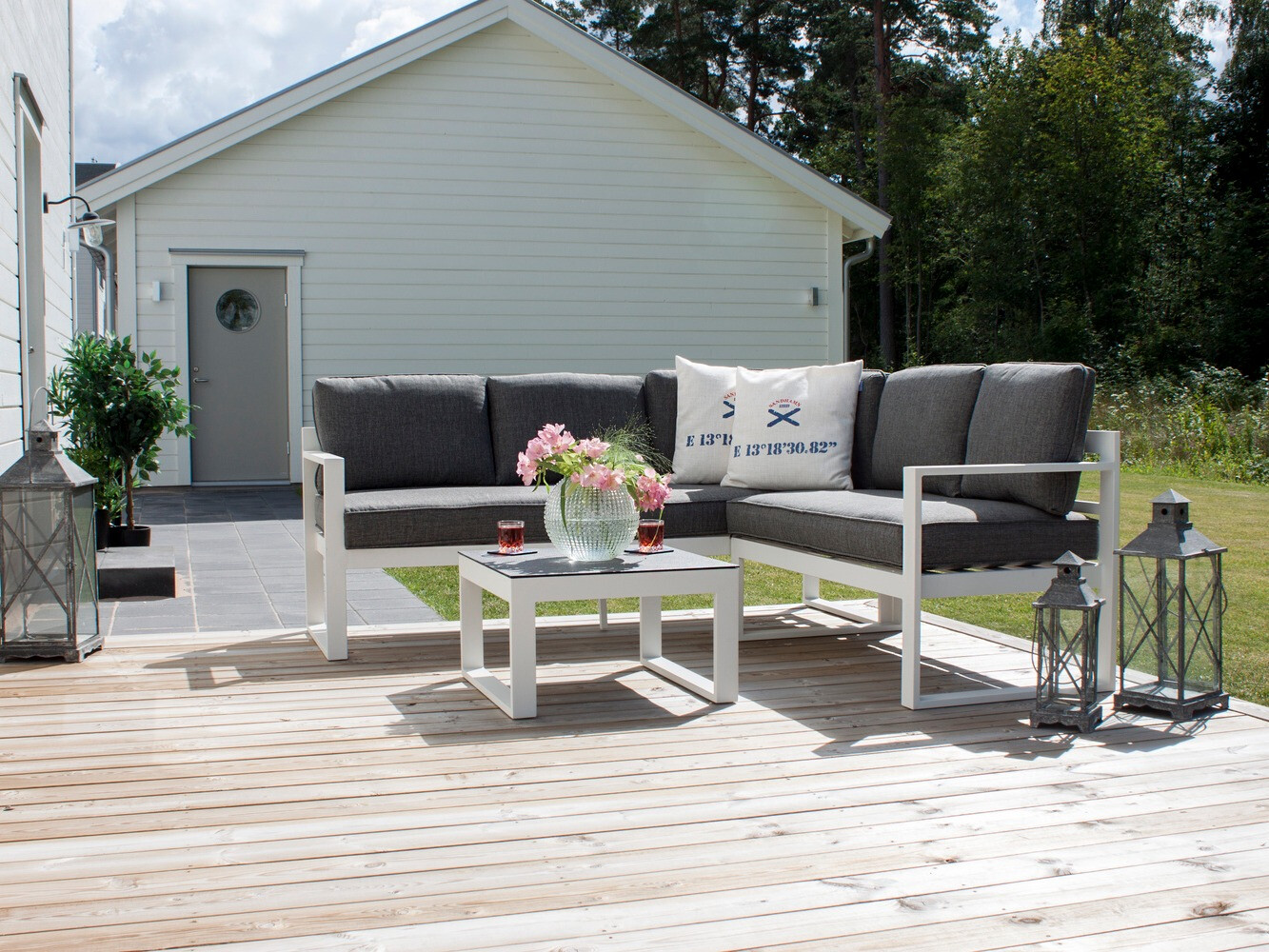 Set vrtnog namještaja Dallas 773 (Bijela + Siva)