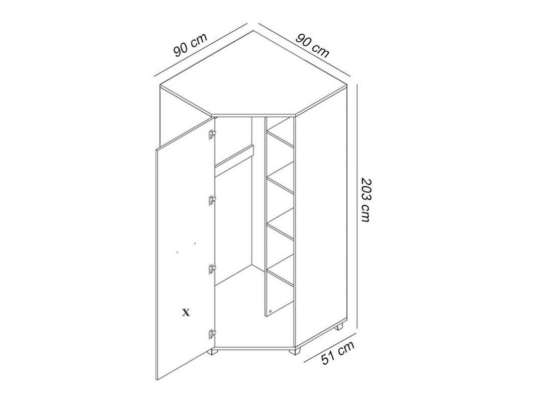 Kutni ormar Murrieta 108 (Wenge)