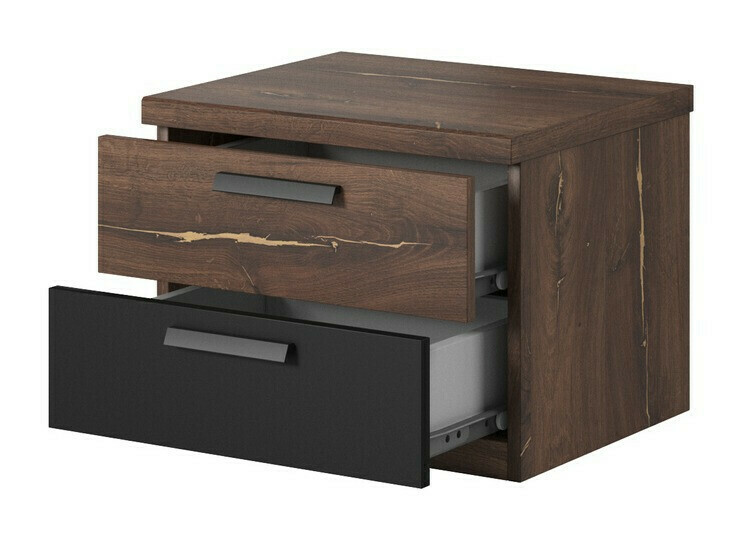 Set za spavaću sobu Felelie 108 (Tamni Flagstaf hrast + Bakar)