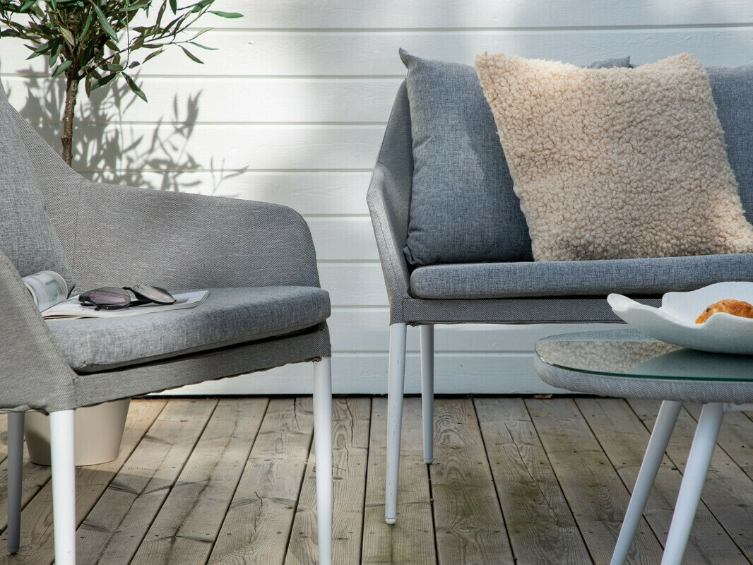 Set vrtnog namještaja Dallas 3116 (Svijetlo siva + Bijela)