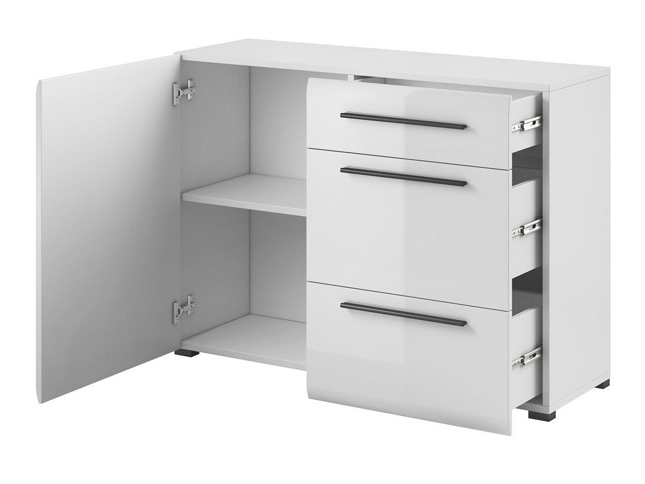 Komoda Ophsalu 107 (Bijela + Sjajno bijela)