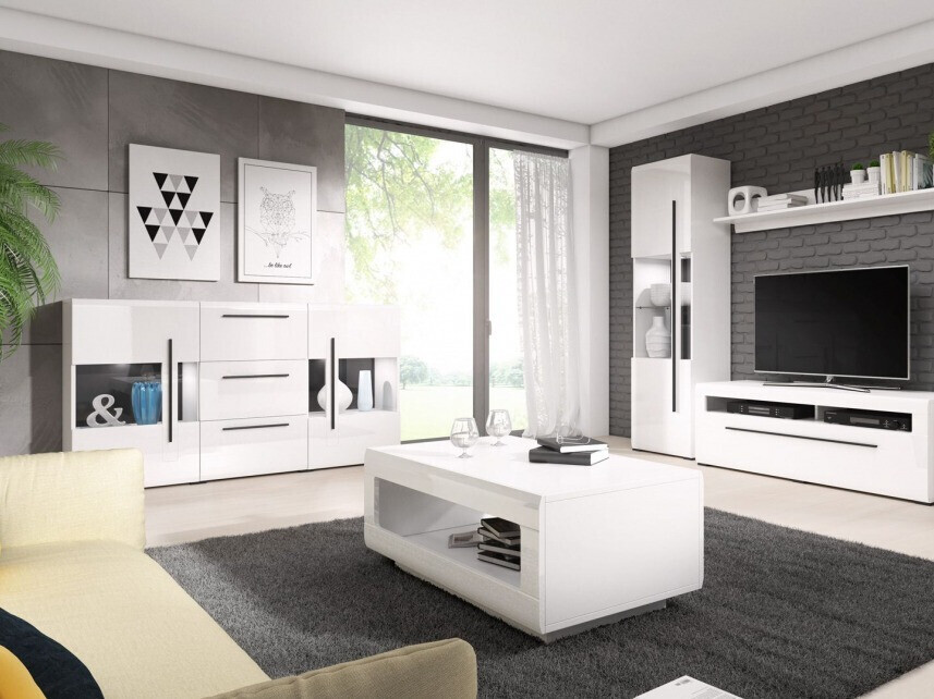 Komoda Ophsalu 107 (Bijela + Sjajno bijela)