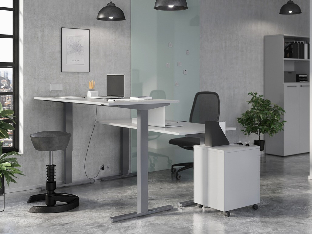 Radni stol podesiv po visini Eliromo 109 (Svijetlo siva + Siva)