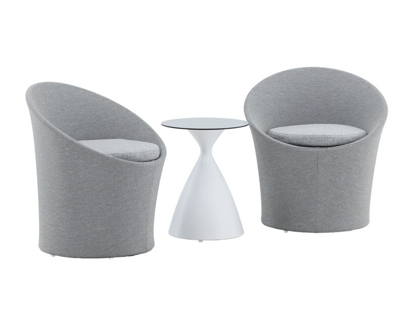 Balkonska garnitura Dallas 3118 (Bijela + Crna)