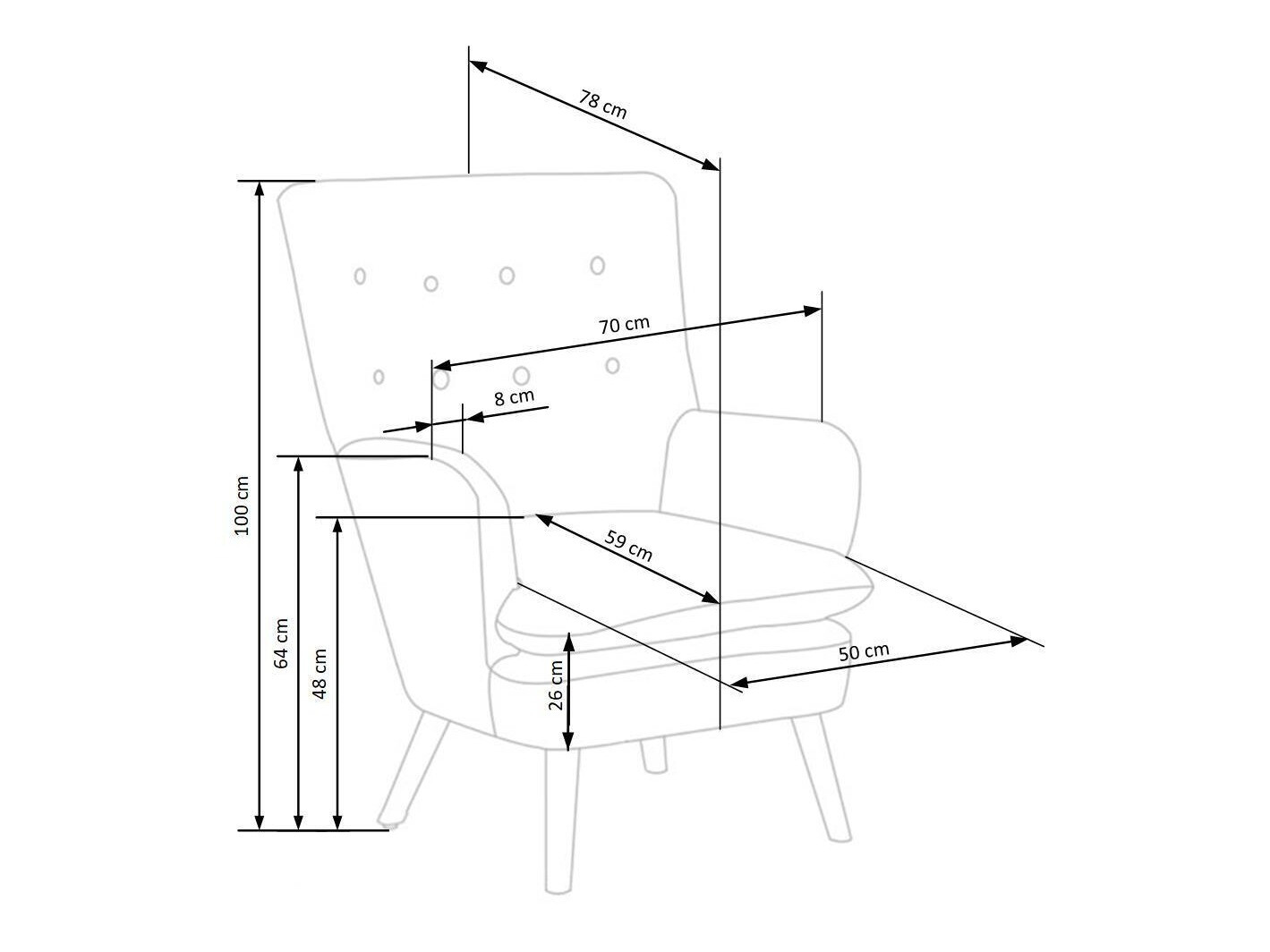 Fotelja Houston 838 (Tamnozelena + Svijetlo drvo)