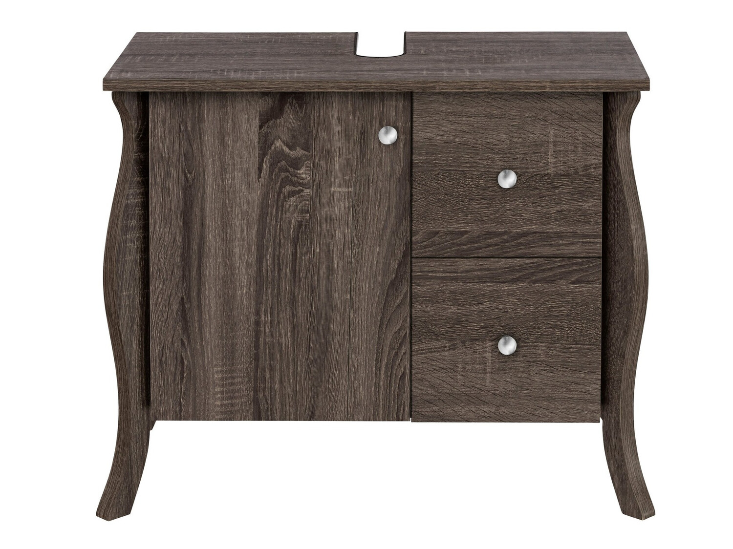 Samostojeći kupaonski ormarić za umivaonik Ophtole 101 (Sivi hrast)