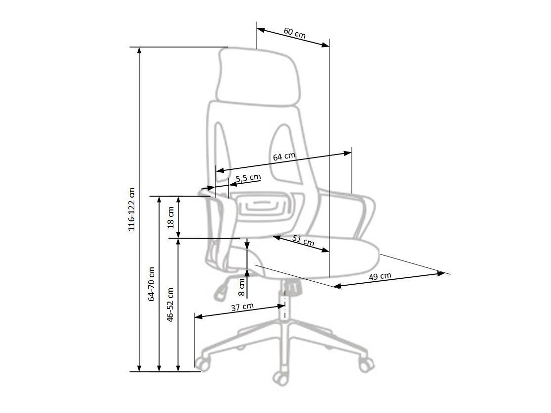 Uredska stolica Houston 1080 (Crna + Siva)