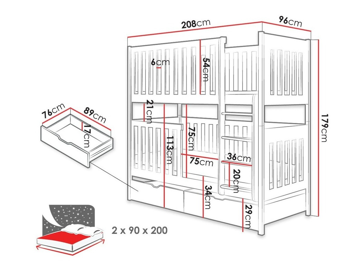 Krevet na kat Vista 105
