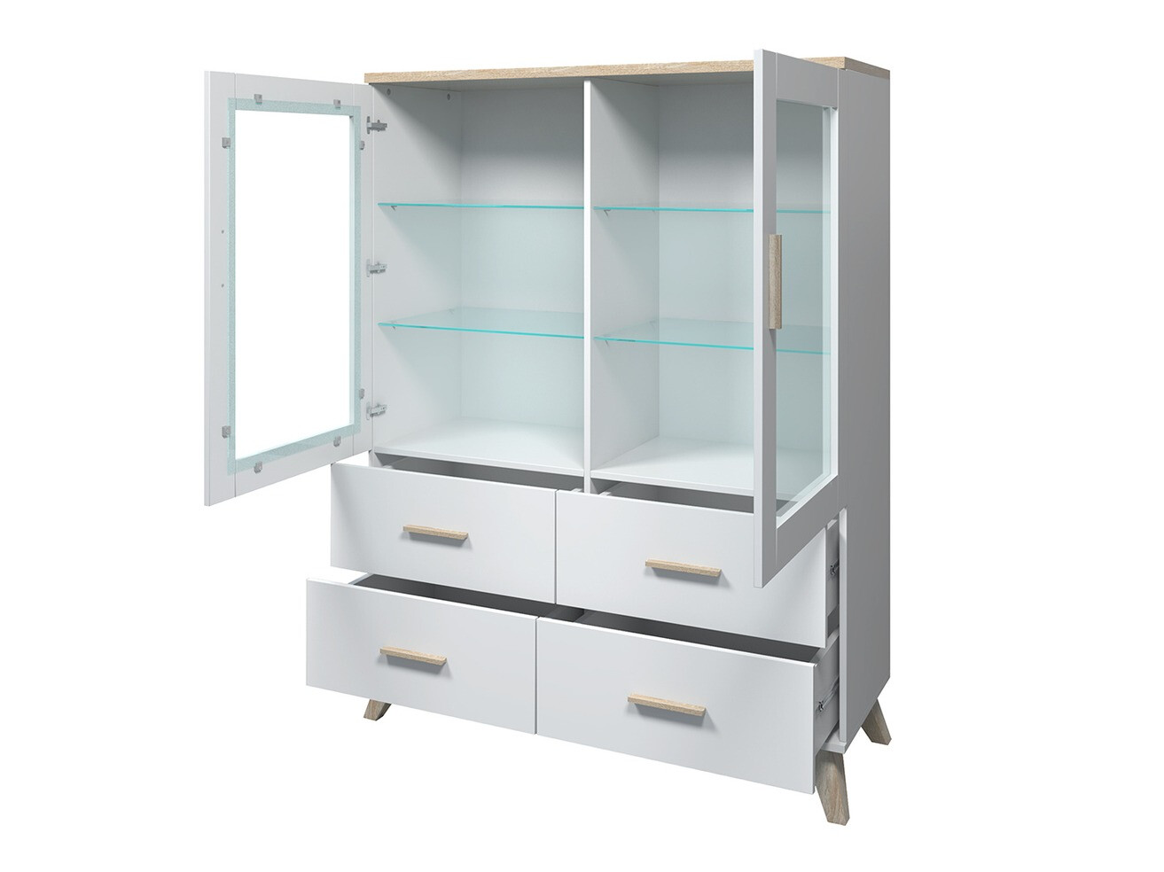 Set za dnevni boravak Larfloi 113 (Hrast Wotan + Crna)