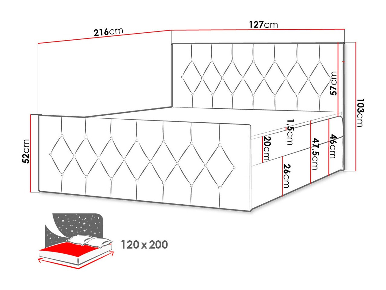 Boxspring krevet Hortulus II (Mikrofaza 05)