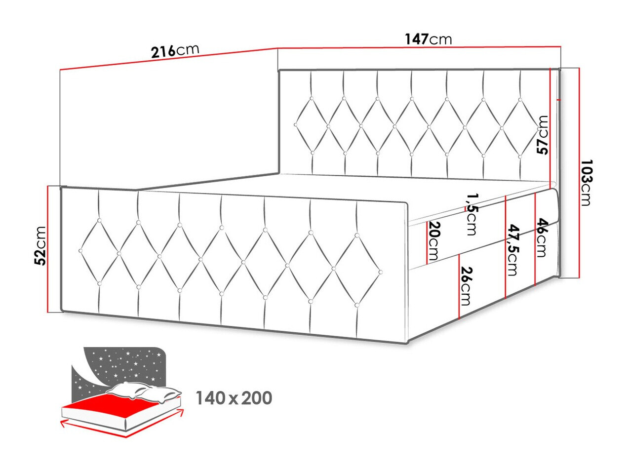 Boxspring krevet Hortulus II (Mikrofaza 05)