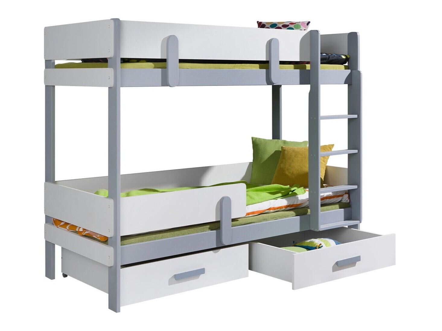 Dvokatan krevet Henderson 144 (Bijela + Siva)