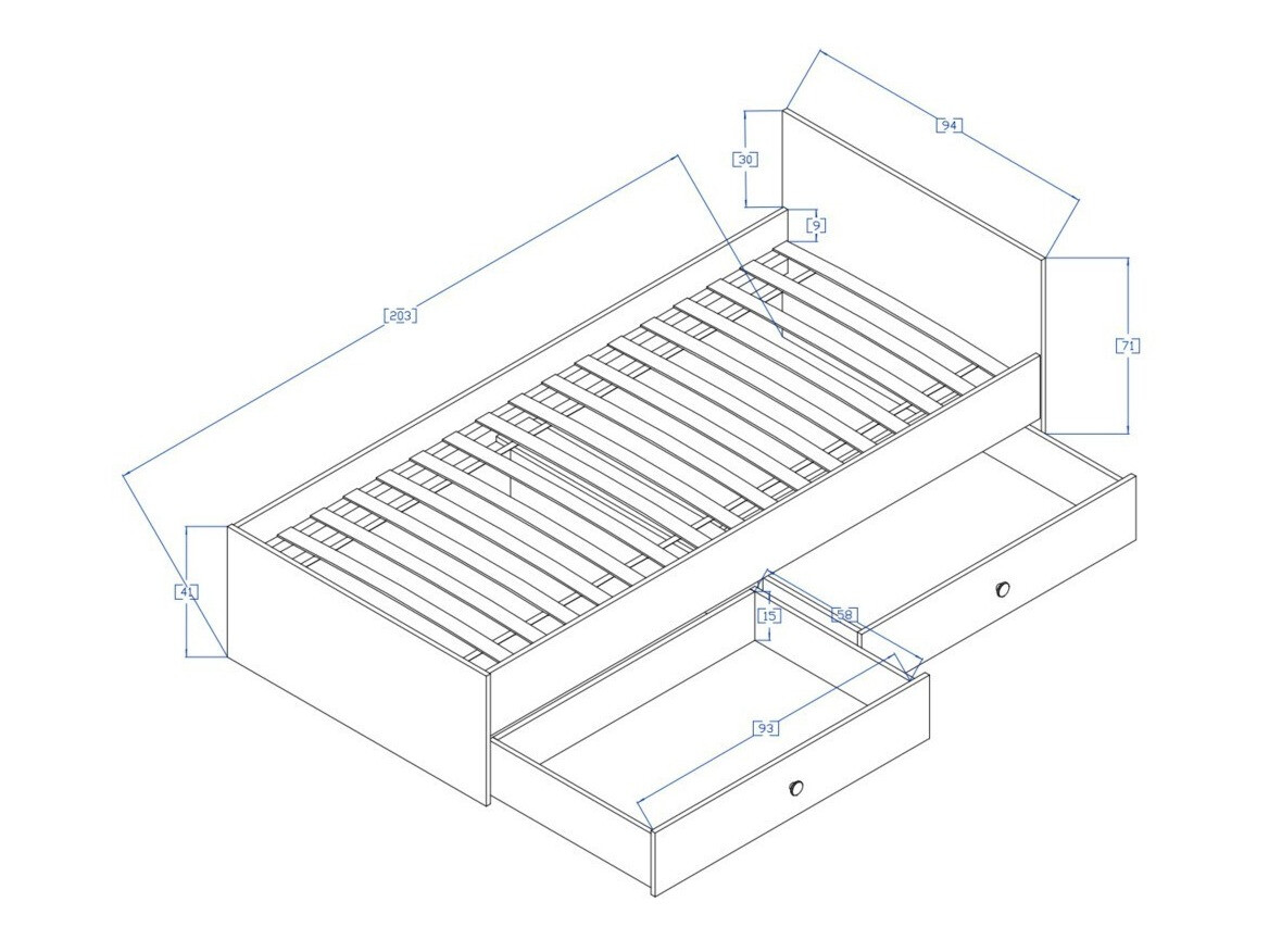 Krevet Mirelbu 112 (Hrast Artisan + Bijela + Crna)