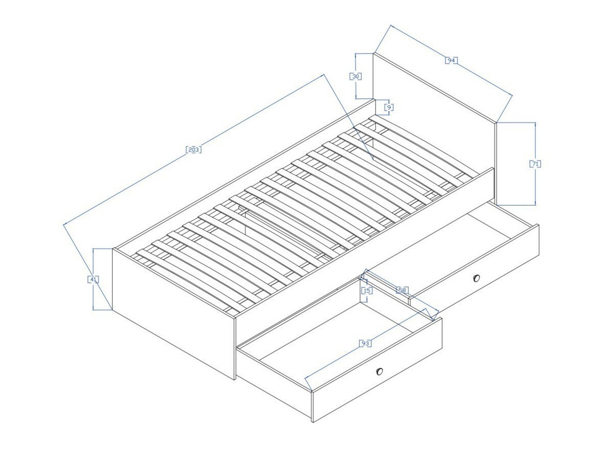 Krevet Mirelbu 112 (Hrast Artisan + Sjajno bijela + Crna)