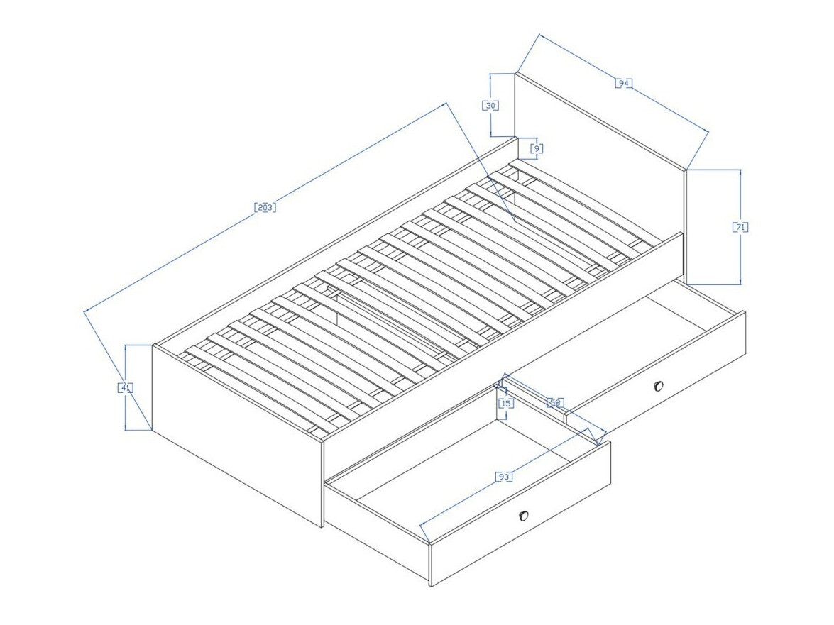 Krevet Mirelbu 112 (Hrast Artisan + Sjajno bijela + Siva)