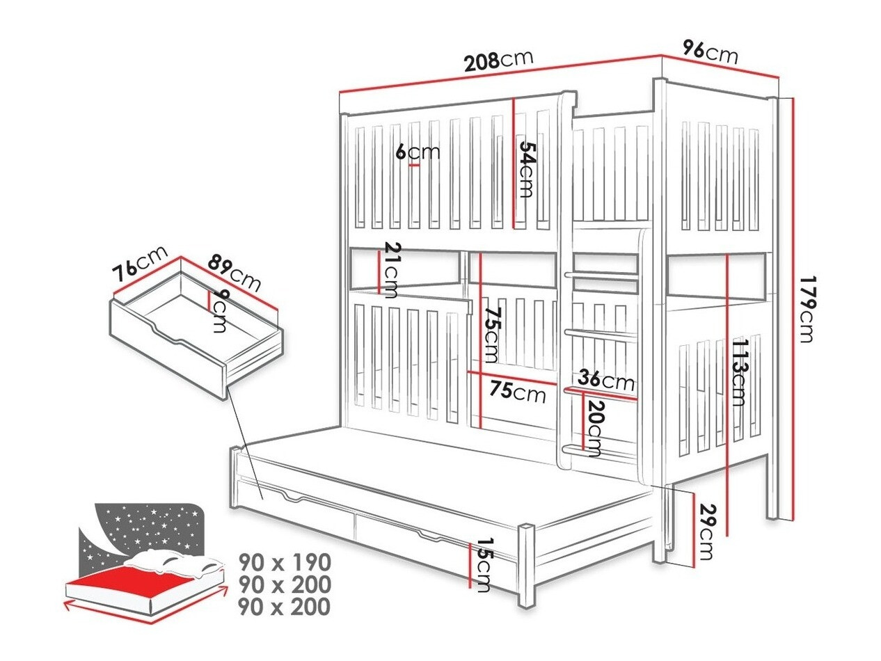 Krevet na kat Vista 107
