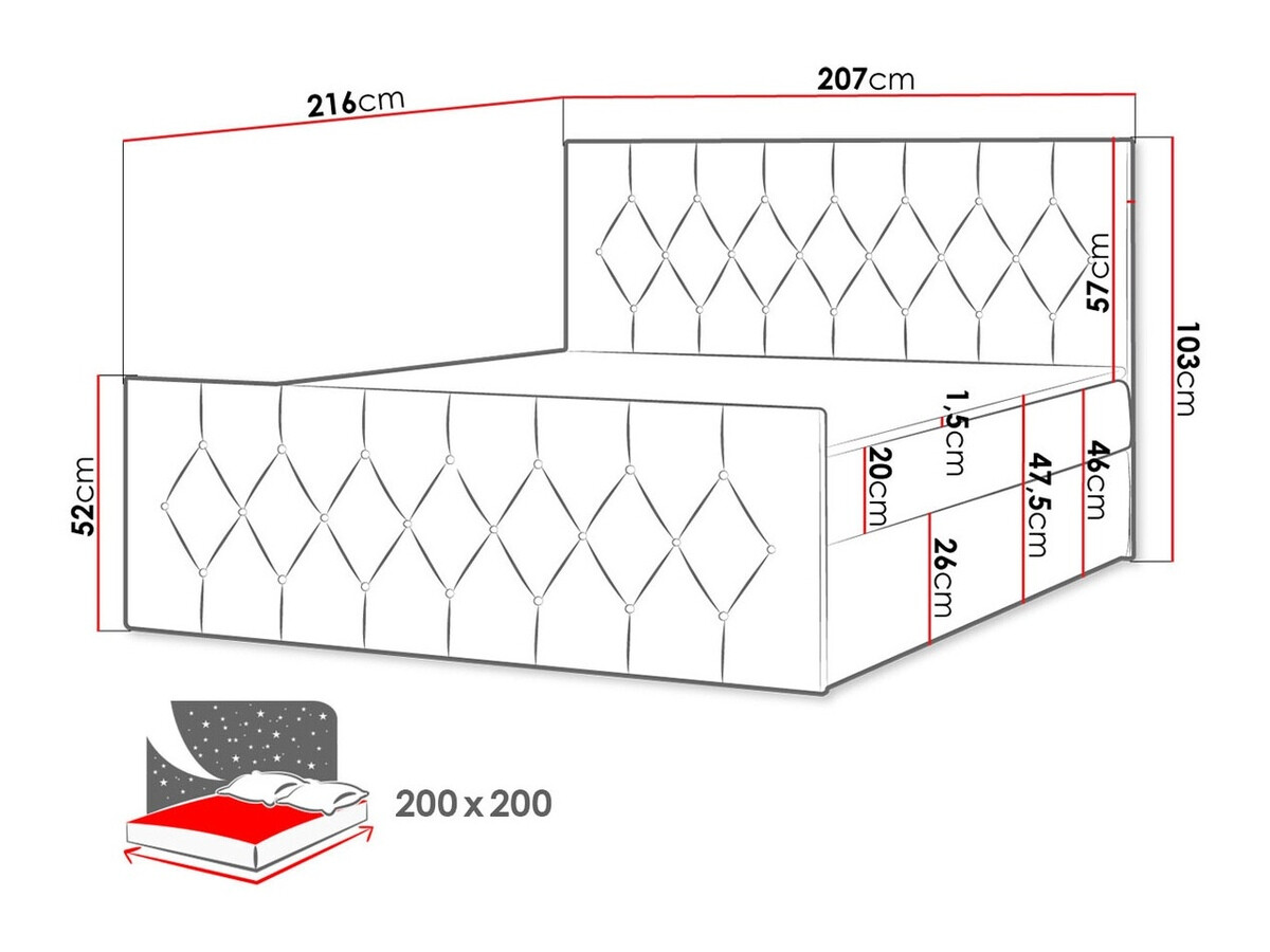Boxspring krevet Hortulus II (Mikrofaza 15)