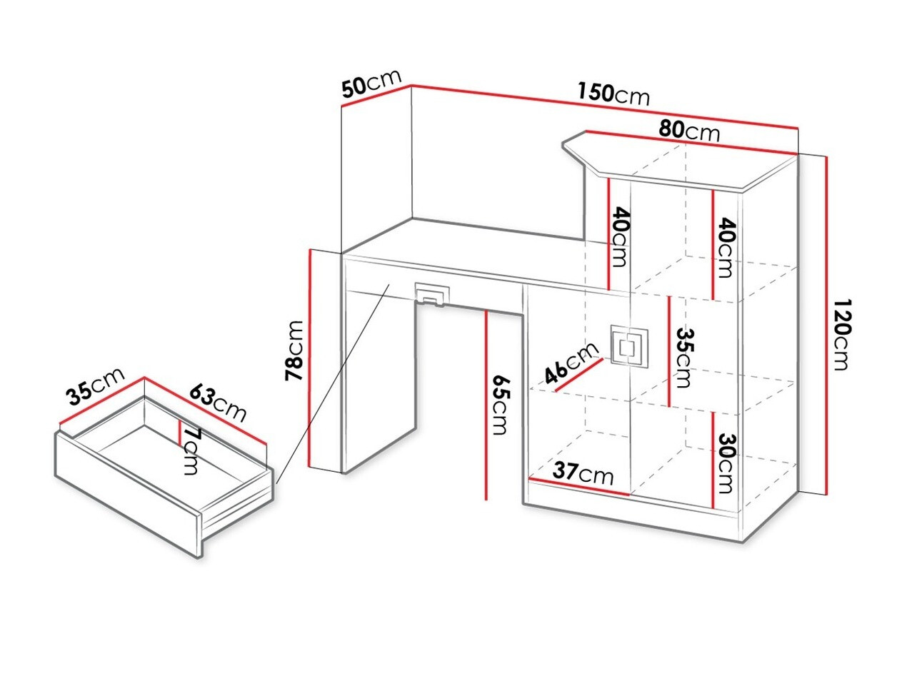 Uredski stol Tolfere 105 (Svijetli hrast + Bijela)