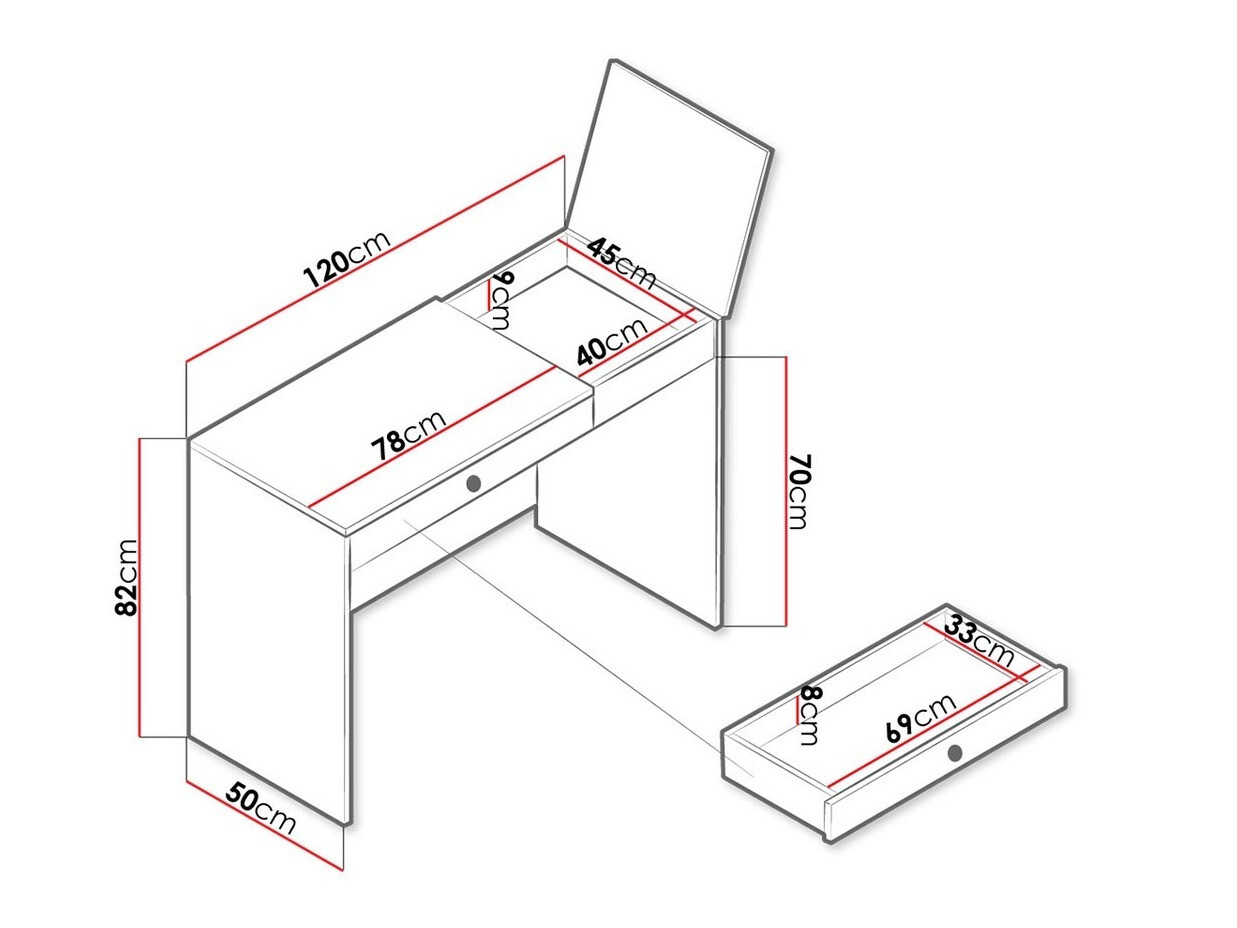 Uredski stol Almira 109 (Hrast Artisan + Bijela)