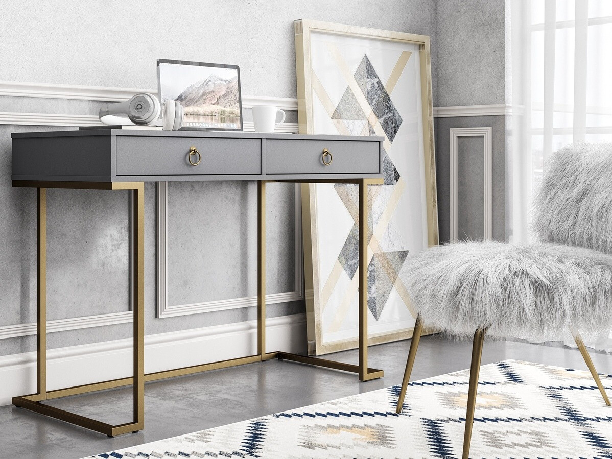 Uredski stol CosmoLiving by Cosmopolitan Fersale 100 (Grafit + Zlatna)