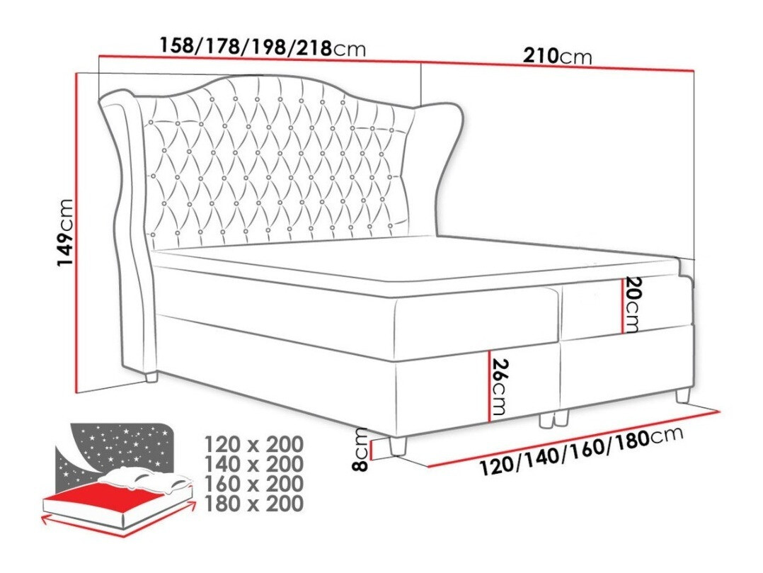Boxspring krevet Poeta (Paros 1)