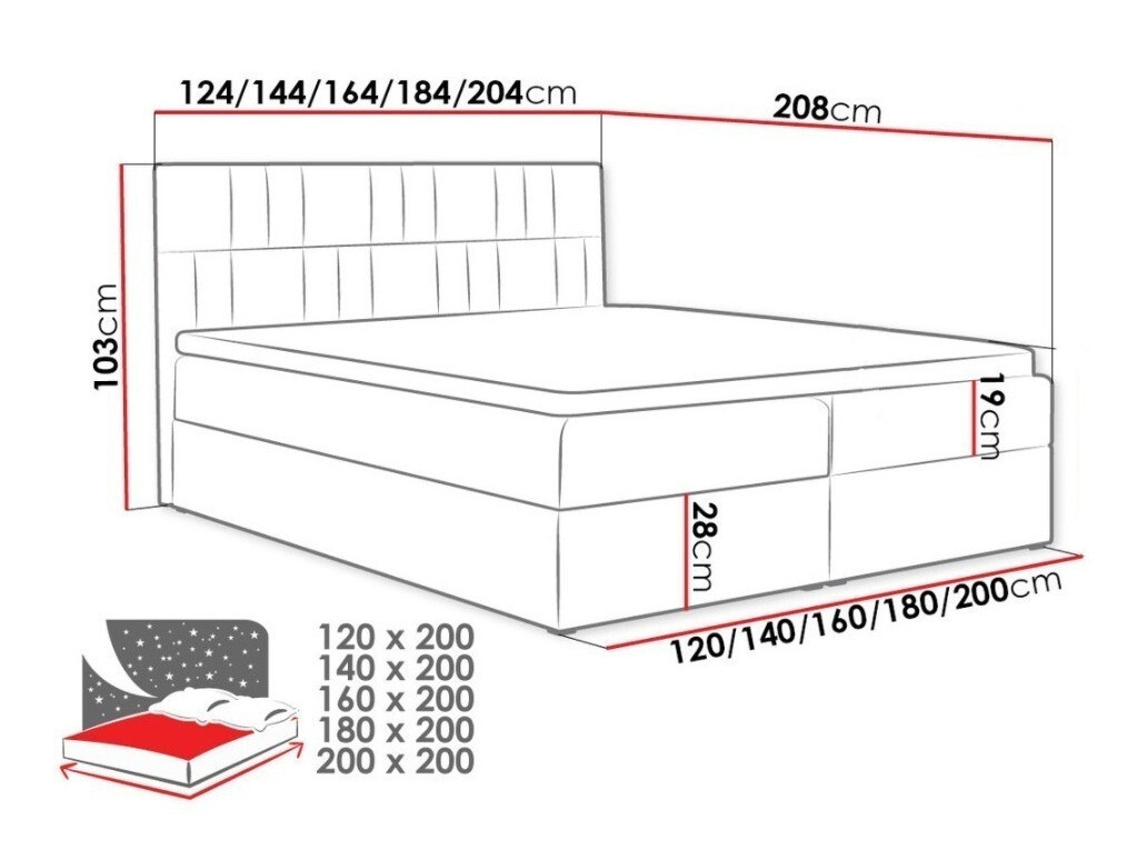 Boxspring krevet Pons I (Kronos 02)