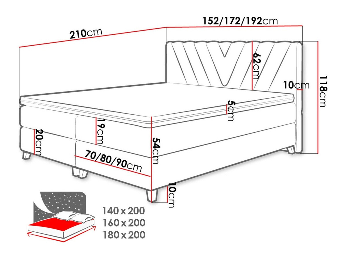 Boxspring krevet ComfiDream Solra (Fresh 13)