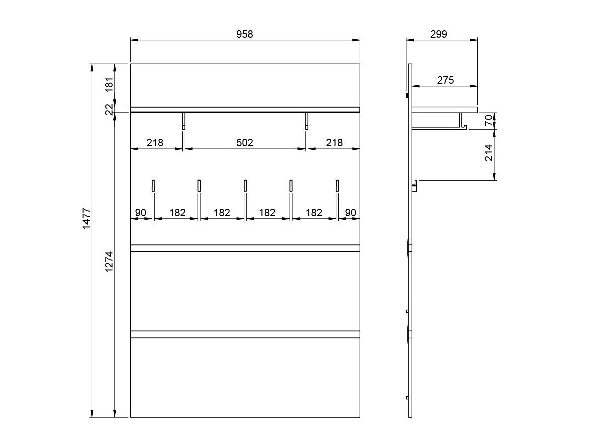 Vješalica Elitivi 102 (Antracit + Navarra hrast)