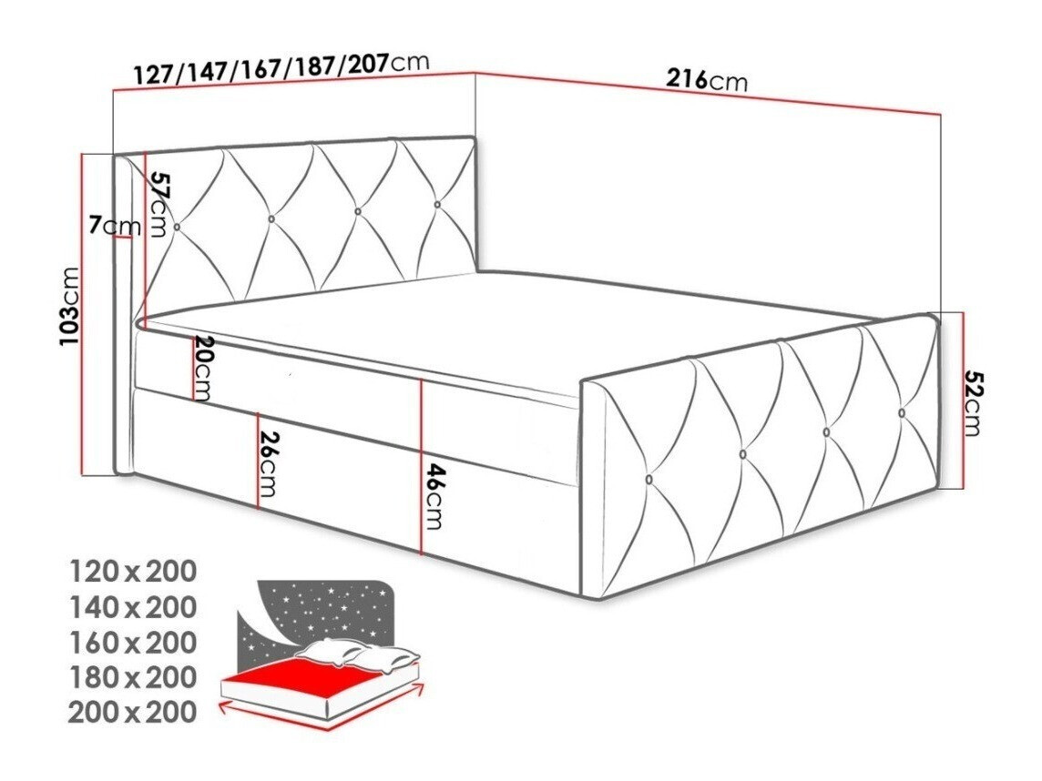 Boxspring krevet Litus I (Mono 244)
