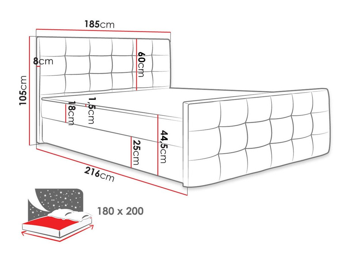 Boxspring krevet Memphis 100 (Rico 03)