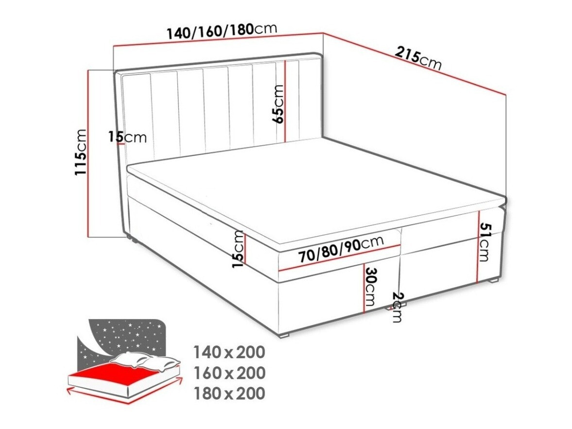 Boxspring krevet Pomona 116 (Magic baršun 2217)