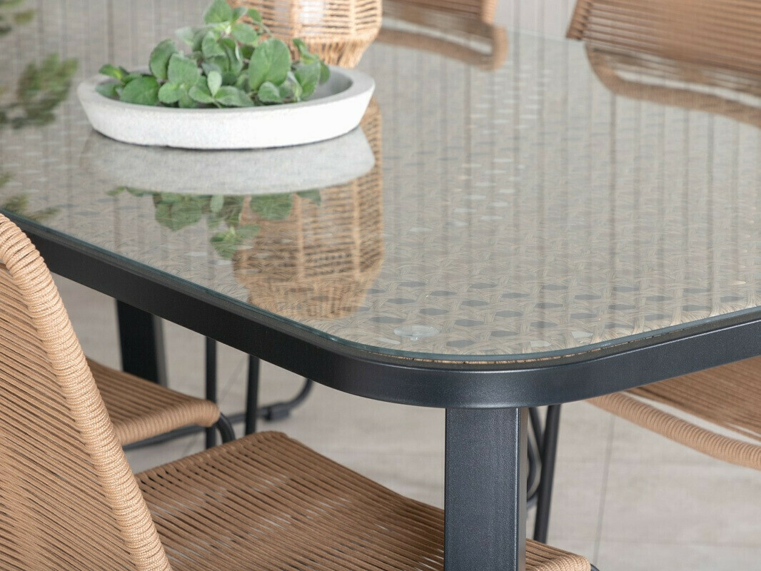 Set stola i stolica Dallas 2477 (Svijetlo smeđa + Crna)