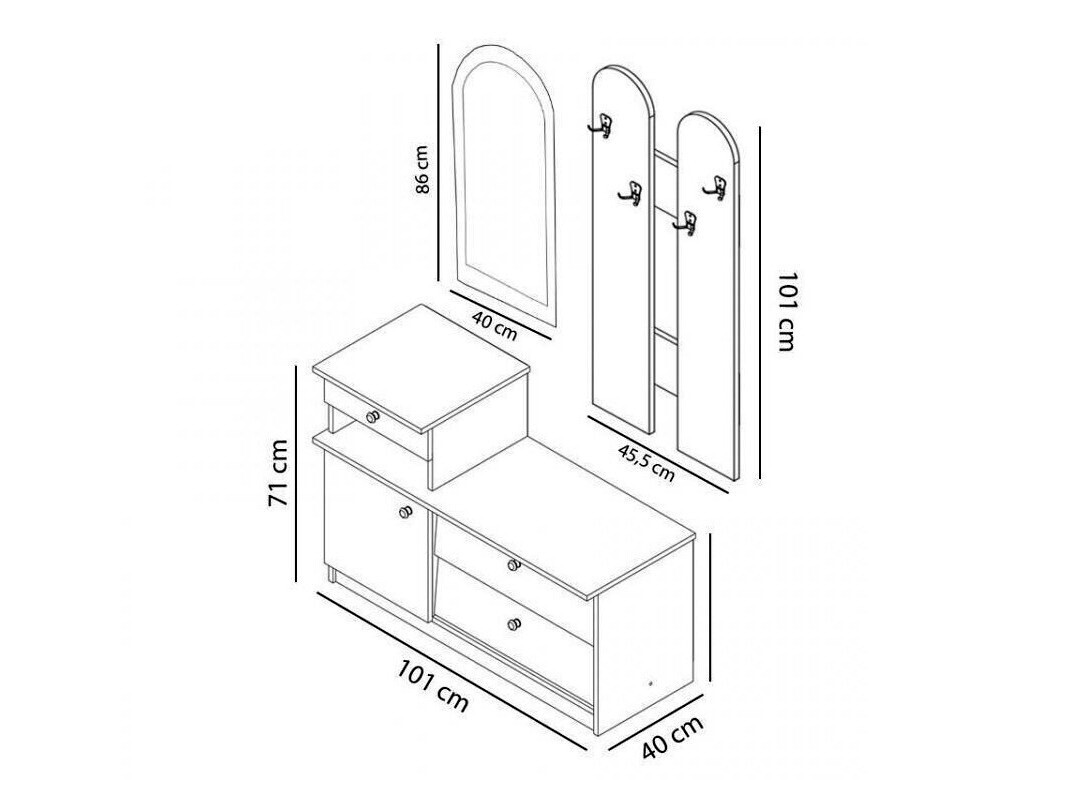 Set za hodnik Murrieta 117 (Bijela)