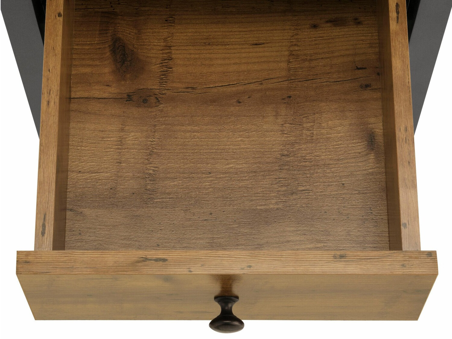 Samostojeći kupaonski ormarić Larnovo 110 (Tamni hrast + Crna)